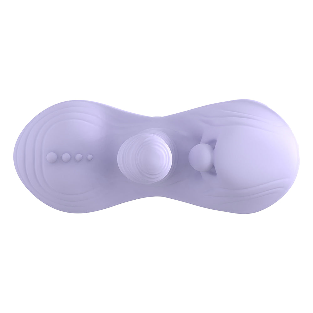 PonyBump Stripe ergonomic saddle vibrator with 10 vibration rhythms and gentle heating