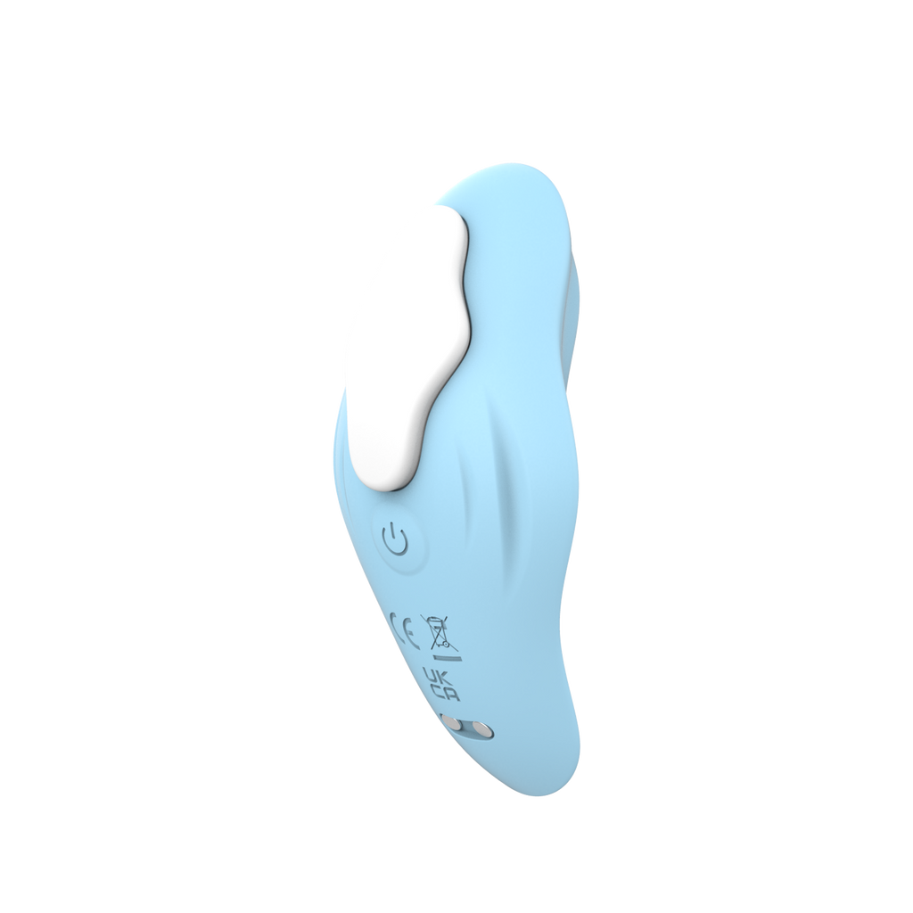 Ergonomic curved design of AquaBreeze wearable panty vibrator