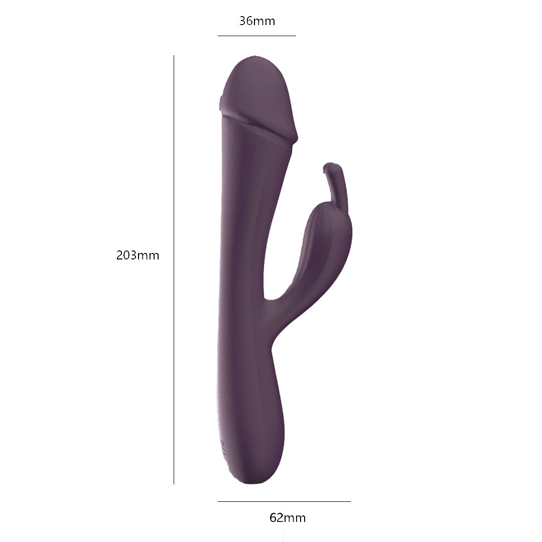 BunnyBuddy waterproof dual-point massager dimensions 203mm x 62mm