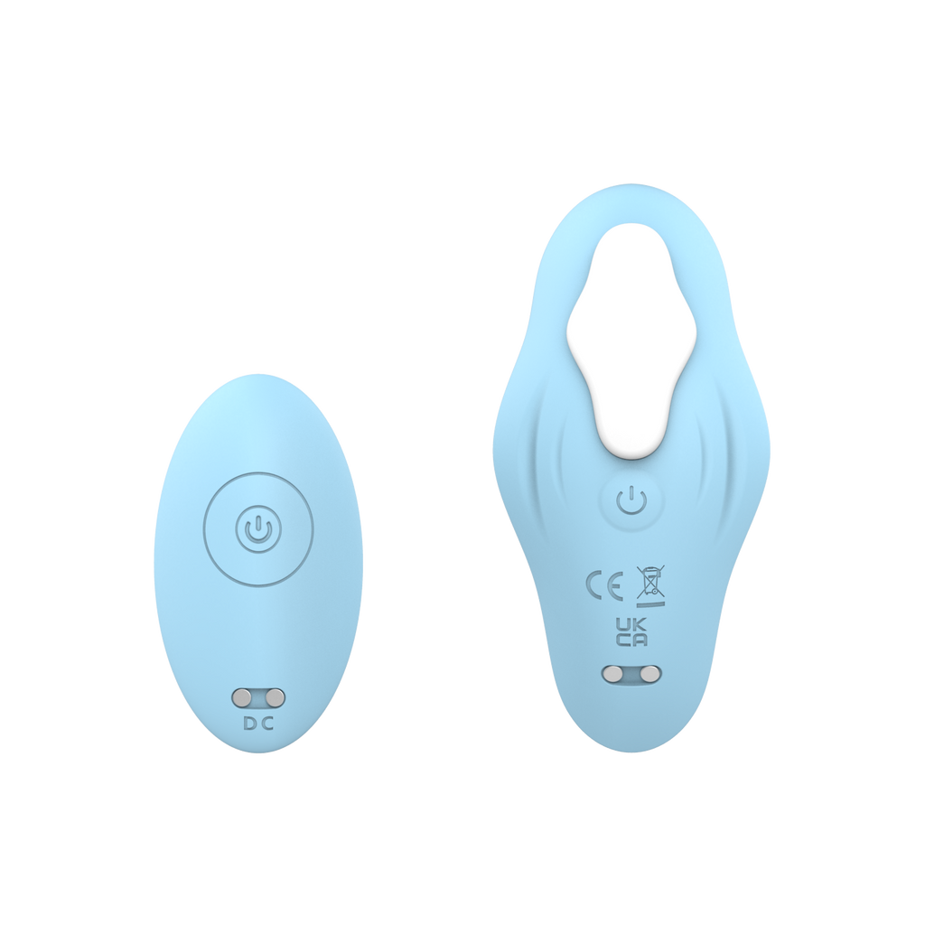 AquaBreeze - Magnetic clip-on wearable vibrator for women in soft blue