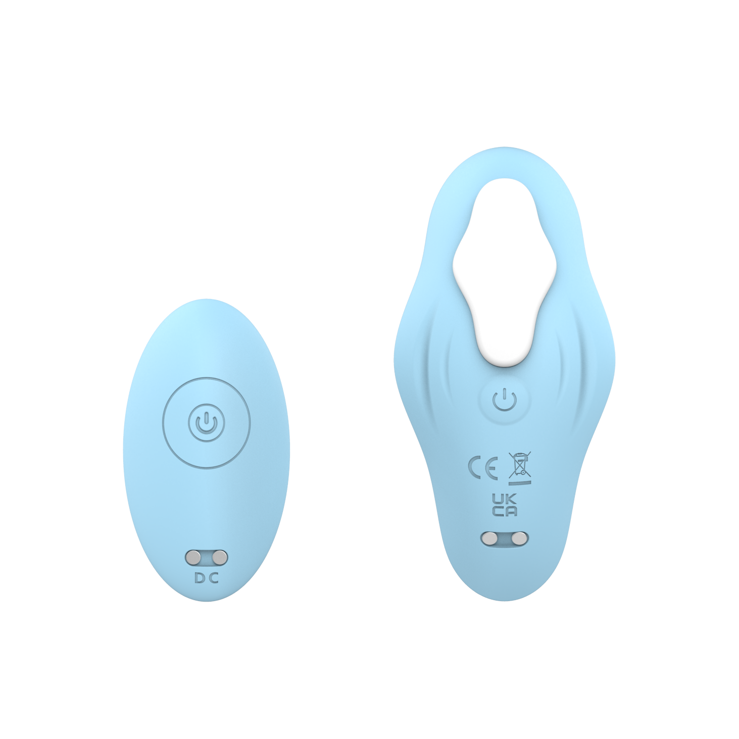 AquaBreeze - Magnetic clip-on wearable vibrator for women in soft blue
